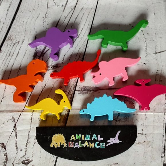 DPTOYZ Wooden Stacking Dinosaur Toys for Kids 3-5 Year Old Boys & Girls, Toddler - Picture 1 of 5